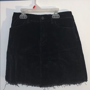Black corduroy mini skirt